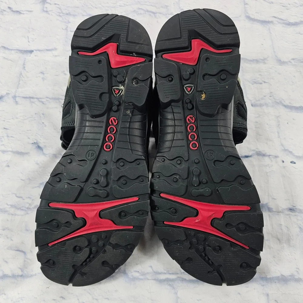 ECCO Yucatan Sport Sandals Womens 41 10-10.5 Black Grey Leather Hiking Trail